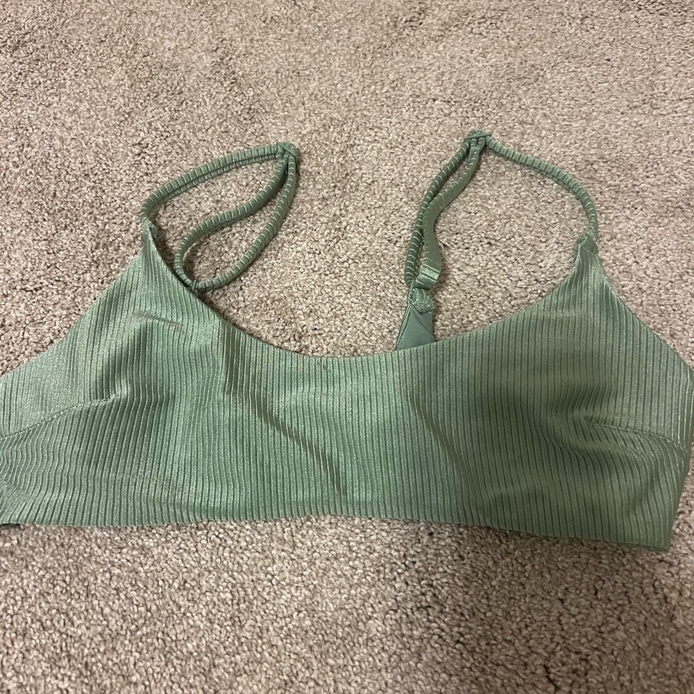 Aerie green bikini scoop top